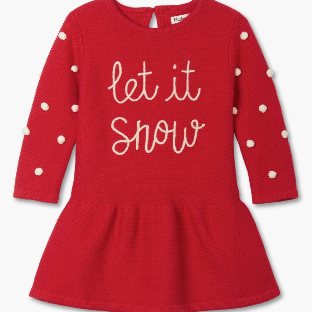 Let It Snow Hatley Baby Sweater Dress- NEW!